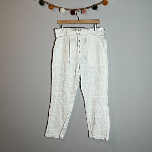Sundance white cotton textured casual pants - Picture 1 of 5